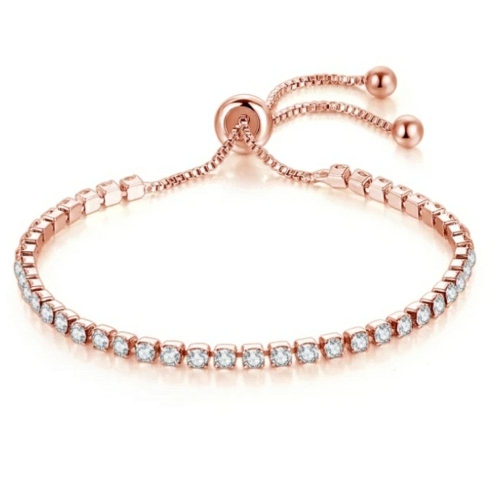 18k Rose Gold Plated Tennis Bracelet